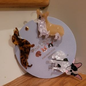 NEW Pink Linen Dog Hair Clips made with Recycled Plastic